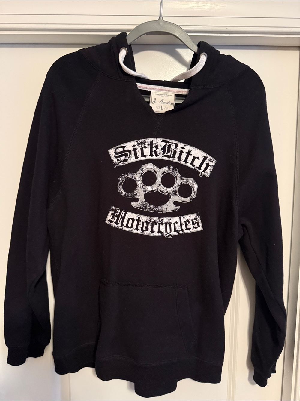J. America Black Graphic Crewneck Sweatshirt